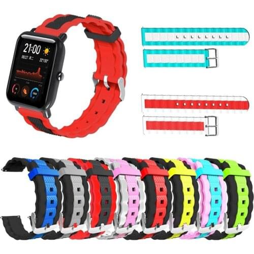 Silicone Watch Strap for Amazfit GTS Smartwatch Wristband for Huami Amazfit Bip Lite for Garmin vivoactive 3