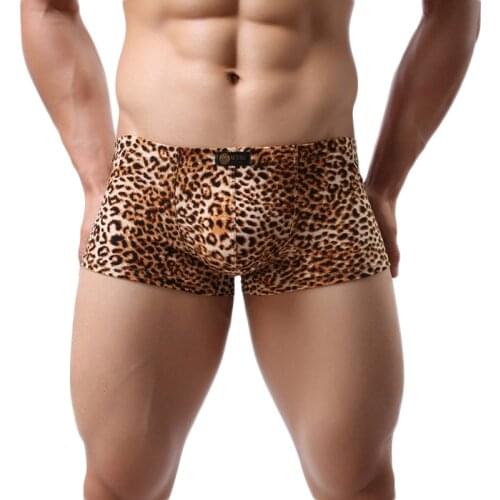 Boxer Mens Underwear High Quality Underpants Male Leopard Men Panties Shorts Low Waist Underwear Boxer Shorts Cuecas Trunks