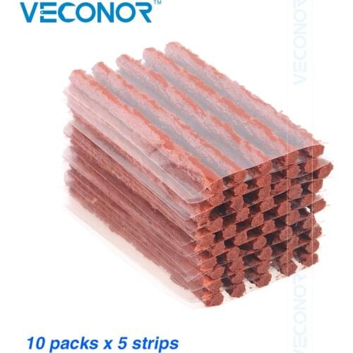 VECONOR 10 Packs Tubeless Tire Puncture Repair Strips Car Tyre Repair Sealer Rubber 50 Strips