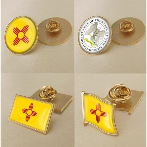 Seal of New Mexico State of United States of America Map Flag Lapel Pins Broochs Badges