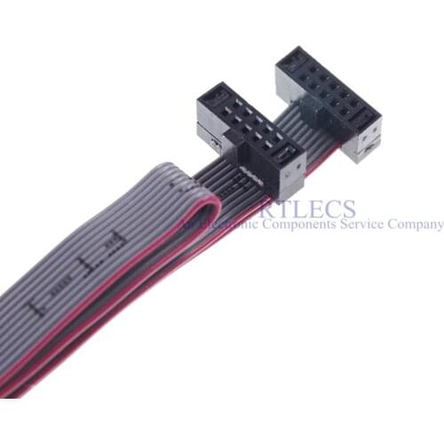 10pcs 10 Pin 1.27 mm Pitch 2x5 Position IDC Socket Extension Flat Ribbon Cable for ISP JTAG Download Pin to Pin Same Direction