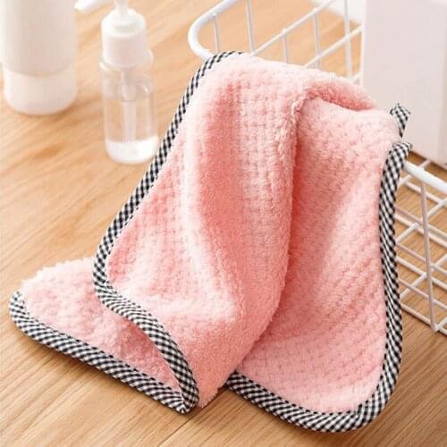 10 Pcs/set Super Absorbent Kitchen Towels Coral Fleece Microfiber Cleaning Square Scouring Pad Non-stick Oil Cloth Rag