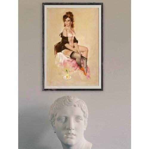 1063 Vintage Beautiful Pin-up Girl Classic Picture Custom Silk Poster Home Deco Wall Art Christmas Gift