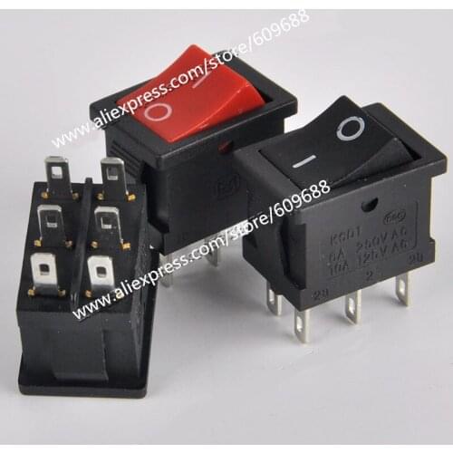 15*21MM Rocker Switch Boat Switch KCD1-202 6Pin 2Positon 6A250V 10A125V Power switch