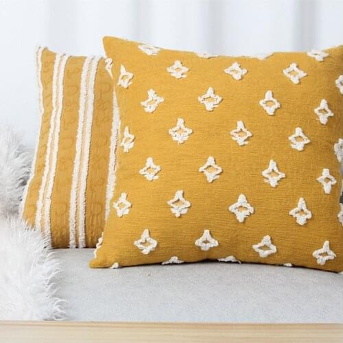 2 pcs of Set New Sofa Pillow Case Modern Minimalist INS Pillow Covers Tufted Sunflower Horizontal Stripe Cushion Covers