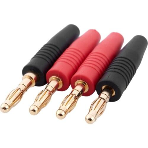 4pcs 4mm B7 24K Gold Plated Musical Speaker Cable Wire Pin Banana Plug Connector