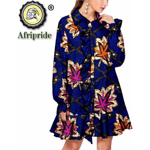 African Dresses for Women Elegent Floral Print Traditional Ankara Dashiki Shirts Dress Patchework Lady Garments Party S2125023