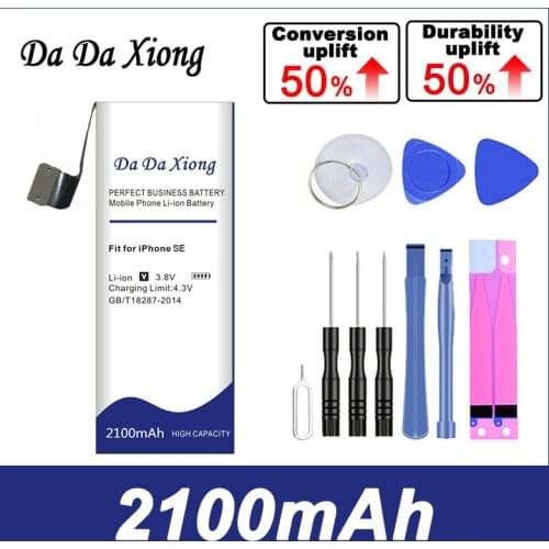 Real Capacity Zero Cycle 2100mAh For iPhone SE Battery High Capacity Phone Batteries +Free Tools