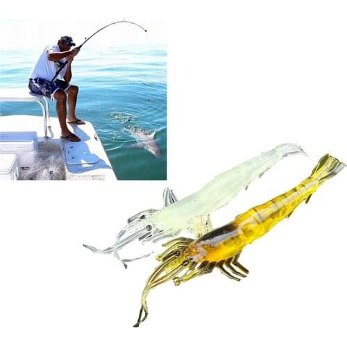 Hot Sale Fishing Accessories 5pcs Shrimp Soft Prawn Lure Hook Tackle Bait Saltwater Bass Fishing Lures Fake Baits Pesca Mar 7
