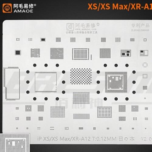 Amaoe High quality Chip BGA Reballing Stencil Kits Set for iphone net/Multi-purpose net/With CPU bit/Screen IC/A12 steel net