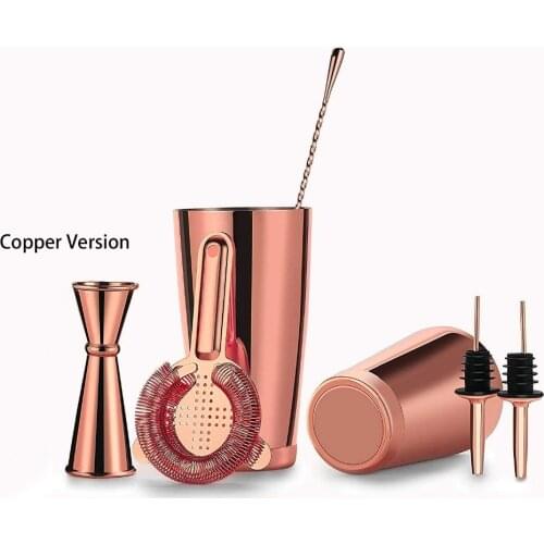 Boston Cocktail Shaker Bar Set Weighted Shaker Tins, Hawthorne Cocktail Strainer, Double Jigger, 12'' Mixing Spoon