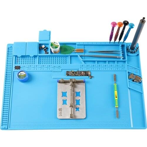 BST-S-170 48 *32cm Heat Resistant Desk Mat BGA Soldering Insulation Pad Mobile Phone Repair Tools Maintenance Platform Silicone