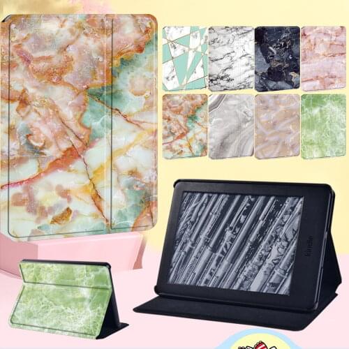 Anti-fall Tablet Case for Amazon Kindle EReader Paperwhite 1 2 3 4/Kindle (10th Gen/8th Gen) Marble Pattern Cover Case + Stylus