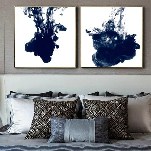 Black White Wall Art Chinese Ink Abstract Painting Nordic Canvas Art Print Posters Wall Pictures for Living Room Home Decor