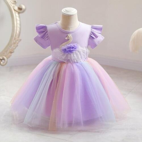 Kids dresses for Girls Summer Clothes Short Sleeve Lace Party Costume Pink Children Elegant Prom Frocks 2-10Y Girls Casual Wear