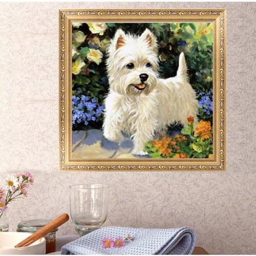 DIY 5D Diamond Painting Cute Dog Embroidery Cross Stitch Crafts Home Decor