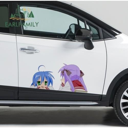 EARLFAMILY 43cm x 20.5cm For Lucky Star Car Stickers Motorcycle Decal Vinyl Personality Sticker Car Assessoires For JDM SUV RV