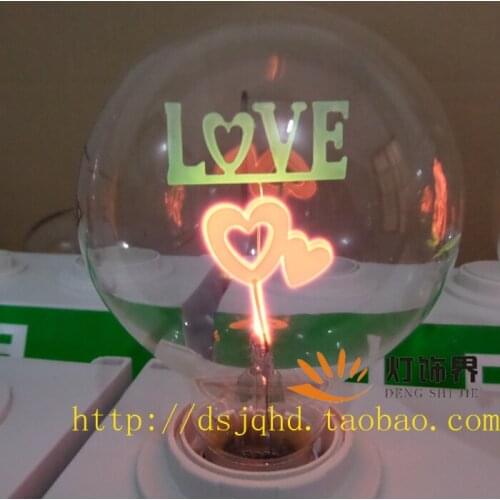 Edison Industrial Tungsten Wire Flame Bulb (Sunflower, Star, Rose, LOVE) Romantic Decoration E27 Bulb Chrismas Birthday