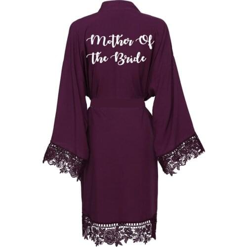 Rayon Cotton Lace Robe Bride Print Custom Robe Bridesmaid Robes Women Wedding Bridal Robe Bathrobe Bridesmaids Gifts