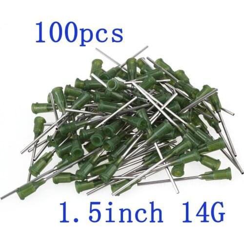 100pcs,Syringe Needle 14Ga Blunt Tip Dispensing Needle with Luer Lock 14Gauge x 1.5Inch Length For Industrial Mixing Many Liquid