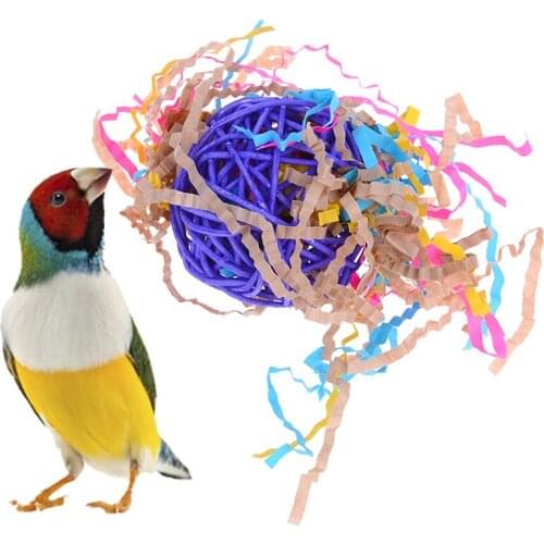 Parrot Toy Bird Bell Ball For Parakeet Cockatiel Chew Fun Cage Pet Bird Toy 1PC