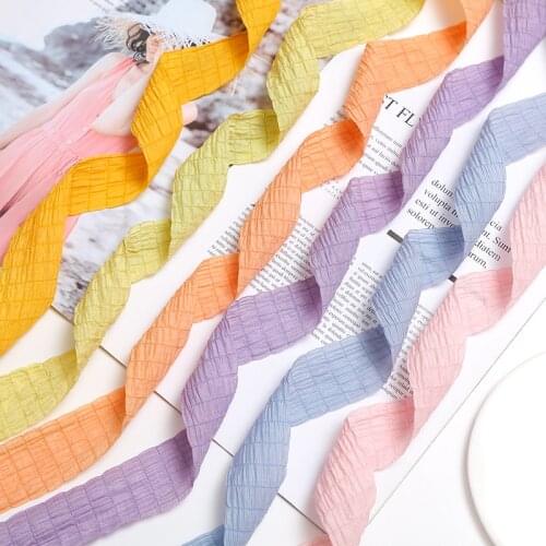 2m 40mm Solid Color Double Sided Fold Stain Ribbon For Diy Crafts Wedding Party Decoration Cake Gift Headwear Bow Packing Ribbon