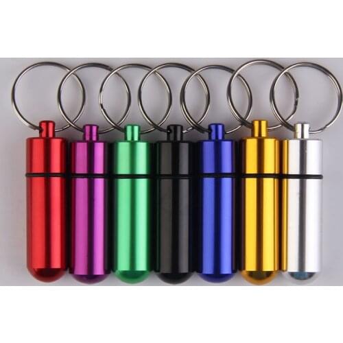 Small Aluminum Alloy Self Defense First Aid Drug Pill Medicine Kits Storage Case Gallipot Keychain Outdoor Sports Survival Tools
