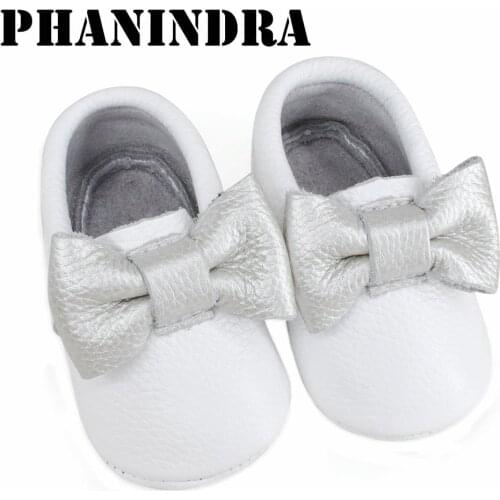 2018 Fashion butterfly-knot Genuine Leather Baby Moccasins Shoes slip-on fashion baby girls Baby Shoes Newborn first walker Infa