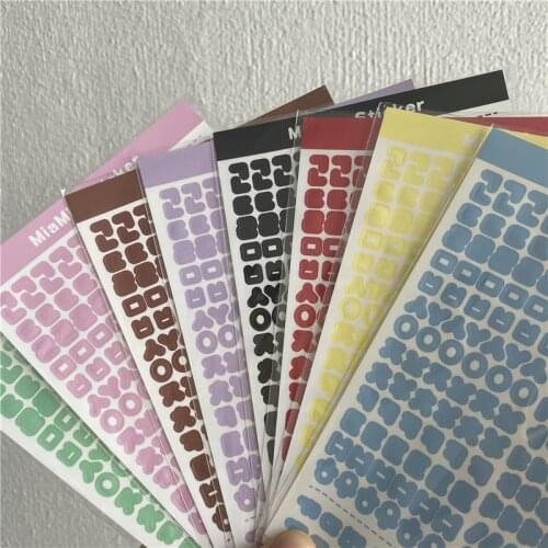 1 Sheets Korean Stickers Notebook Planner Stationery Paper Scrapbooking Cute Sealing Collage Journaling Diy Decorative Sticker