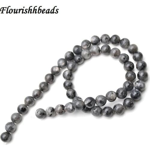 Natural Larvikite Black Labradorite Stone Round Loose Beads fit Jewelry Making 4mm 6mm 8mm 10mm 12mm