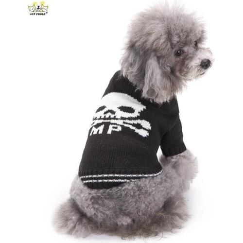 New Fashion Warm Casual Skull Head Halloween Funny Pet Cat And Dog Clothes Autumn Sweater Big Dogs Clothes