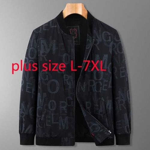 New Arrival Fashion High Quality Spring And Autumn Men Baseball Collar Jacket Oversize Coat Plus Size L XL 2XL3XL4XL 5XL 6XL 7XL