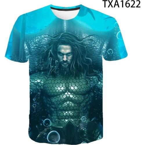 New Summer Fashion Aquaman 3D T Shirts Men Women Children Casual Streetwear Boy Girl Kids Printed T-shirt Cartoon Cool Tops Tee
