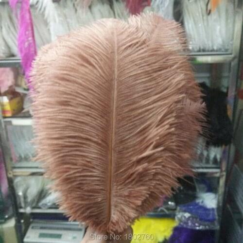 Wholesale hard rods natural 500 pcs/lot 16-18 inch 40-45 cm" Brown fluffy Ostrich Feather Plume wedding decoration