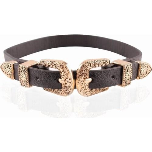 New Design Gift Black Pu Leather Chain Necklace Vintage Metal Buckle Charm Collar Choker Necklace for Women Jewelry Wholesale