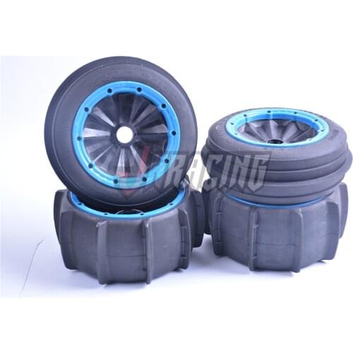 Fully enclosed high-grip high-strength desert tire assembly for 1/5 ROVAN FOFUN KM HPI BAJA 5B