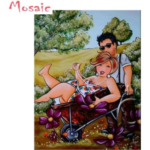 Romantic diamond painting fat Couple embroidery sale Diamond Mosaic loveDIY diamond picture full square rhinestone Cross Stitch