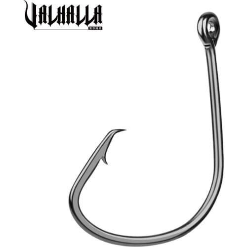 VALHALLA 100Pcs/Lot Fishing Hooks Barbed Single Circle Carp Hook High Carbon Steel Sea Fishinhook Fly Fishing Accessories Tackle
