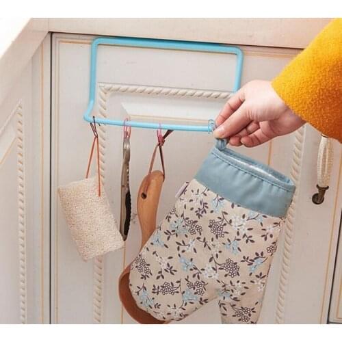 Door Tea Towel Rack Bar Hanging Holder Rail Organizer Bathroom Cabinet Cupboard Hanger Kitchen Accessories SCVD889