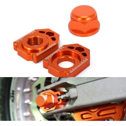 Motorcycle CNC Rear Chain Adjuster Axle Block Wheel Axle Nut Set For KTM SX XC SXF XCF XCW XCFW EXC EXCF 150 250 300 350 450 500