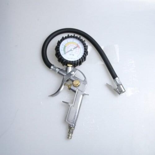 1pc 220 PSI Tyre Air Inflator Dial Pressure Meter Gauge Air Line Tyre Pump Pressure Dual Air ChuckTester for Car Truck Air Gun