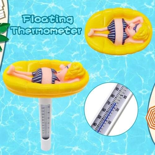 1 PC Aquarium Swimming Pool Thermometer ℃/℉ Accurate Measurement Cartoon with Scale and String Floating Water Thermometers