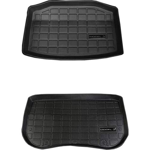 2 Pcs Car Front Rear Trunk Storage Mat Cargo Tray Trunk Waterproof Protective Pads Mat Compatible For Tesla Model 3