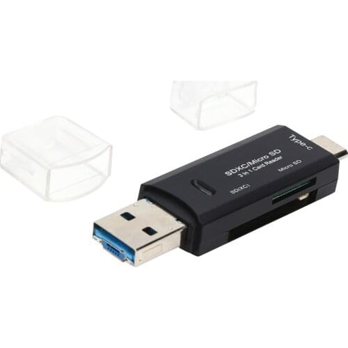 3 in 1 OTG Memory Card Readers Households Computers High-speed USB 3.0 Accessories for TF/Mirco SD Type-C Adapter
