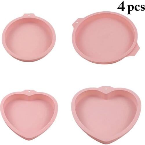 Kapmore 4Pcs Cake Molds Silicone DIY Reusable Baking Mold Cake Pan Bread Mold For Kitchen DIY Baking Tools Accessories
