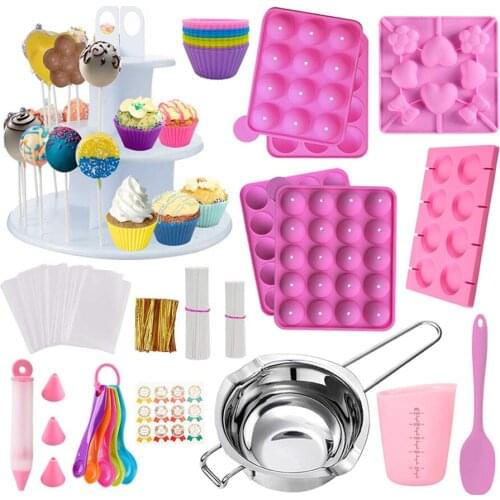 454 Pcs Silicone Lollipop DIY Tools Kit Candy Mold Baking Accessories