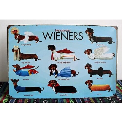 50pcs/lot Metal Sign shabby chic Christmas supplies wonderful WIENERS Vintage wall poster table decor picture frame for Home Bar