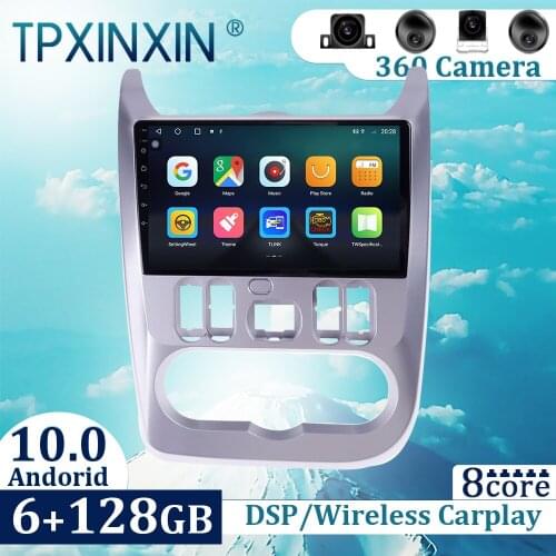 6+128GB For Renault Logan 2009-2013 Android 10 Carplay Radio Player Car GPS Navigation Head Unit Car Radio with Screen