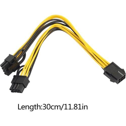 6-pin to Dual 8-pin Computer Graphics Extension Cord Power Adapter PCI-E Cable