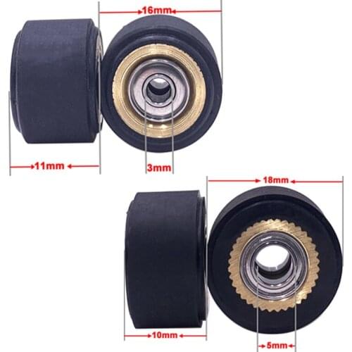 6pcs Pinch Roller 4x11x16mm Roller Copper Core For Roland Graphtec Rabbit Cutting Vinyl Plotter Cutter Outside Dia 16mm